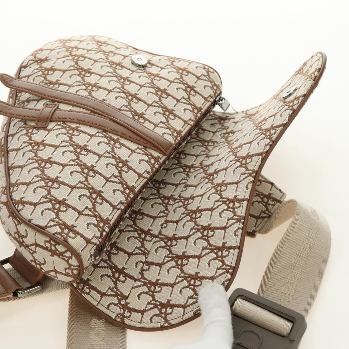 Christian Dior Trotter Canvas Saddle Bag Cactus Jack Beige Auth 190528M