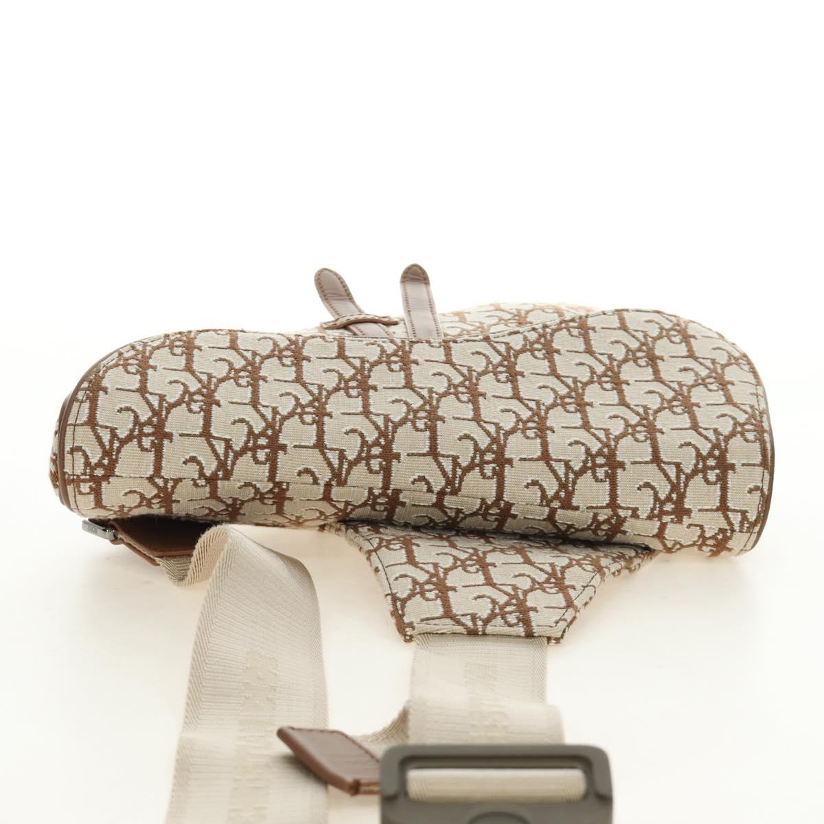Christian Dior Trotter Canvas Saddle Bag Cactus Jack Beige Auth 190528M