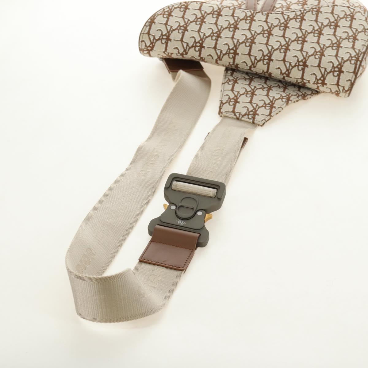 Christian Dior Trotter Canvas Saddle Bag Cactus Jack Beige Auth 190528M