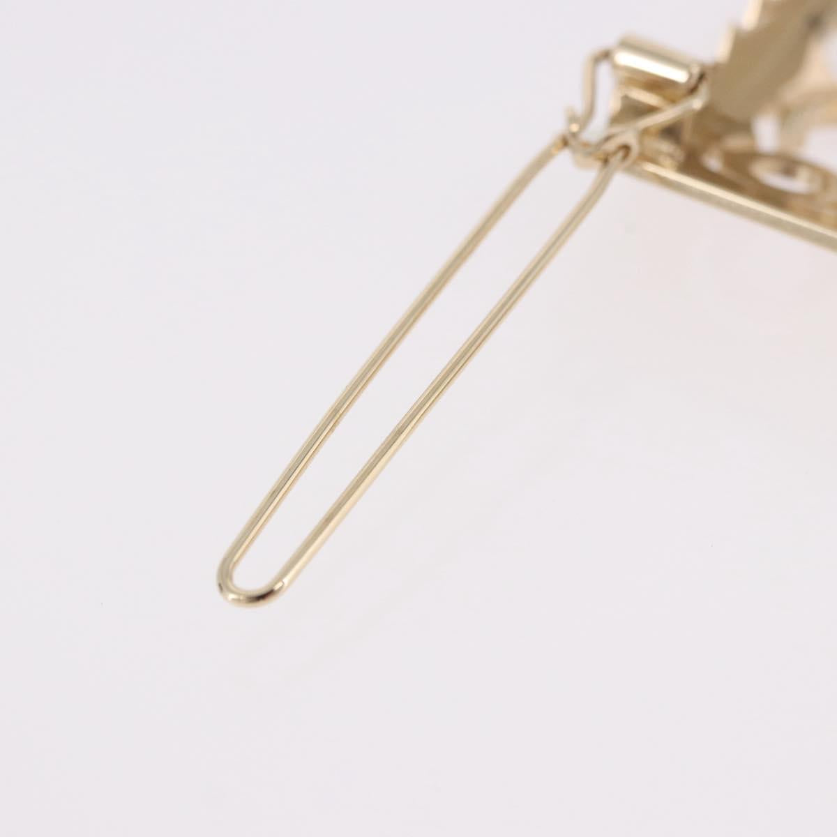 CHANEL COCO Valletta Hair Clip Metal Gold Tone CC Auth 190529M