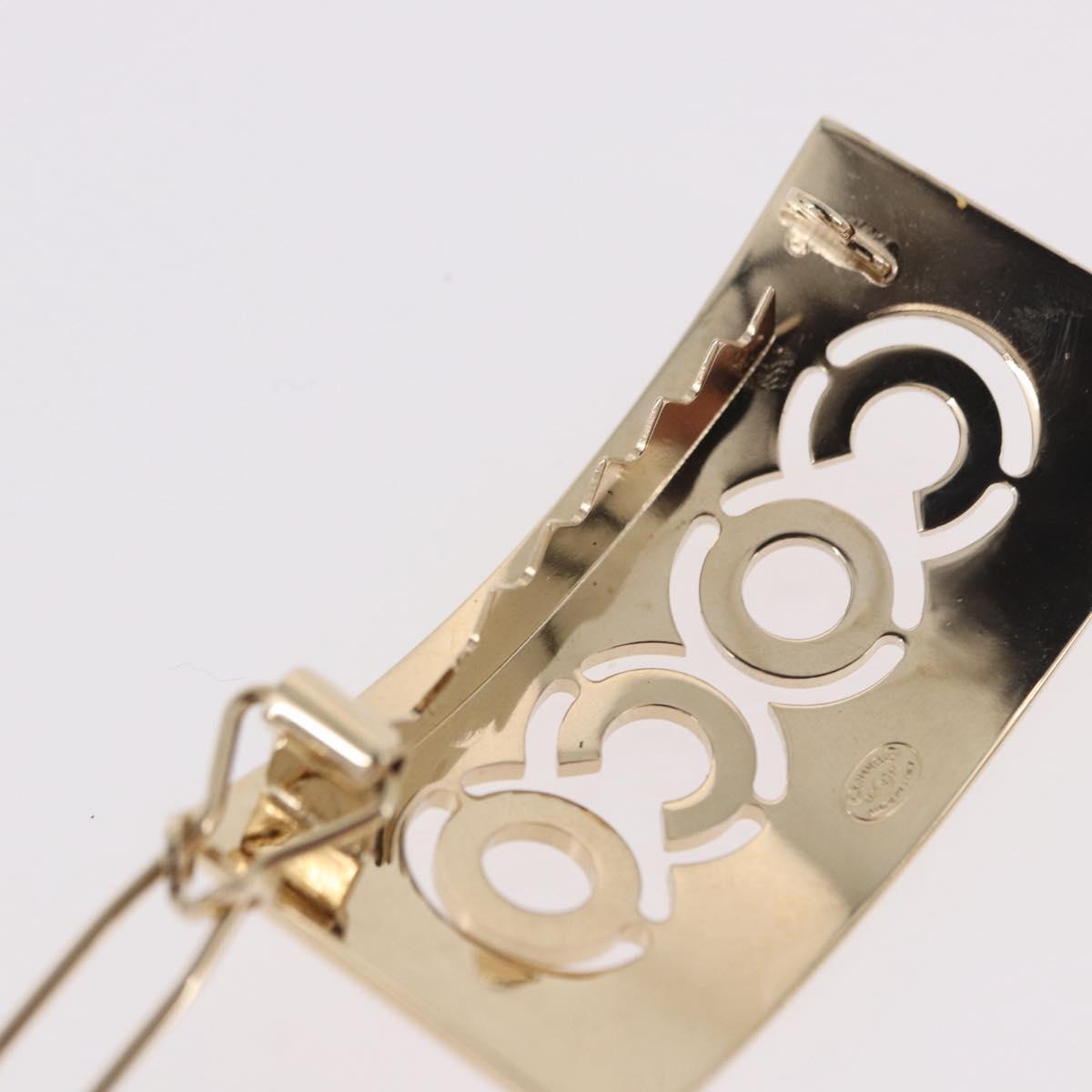 CHANEL COCO Valletta Hair Clip Metal Gold Tone CC Auth 190529M