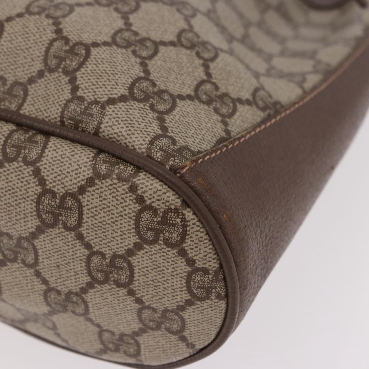 GUCCI GG Supreme Web Sherry Line Bag PVC Beige Gold 116 02 034 Auth 190533
