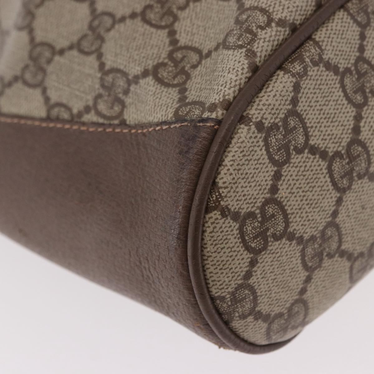 GUCCI GG Supreme Web Sherry Line Bag PVC Beige Gold 116 02 034 Auth 190533