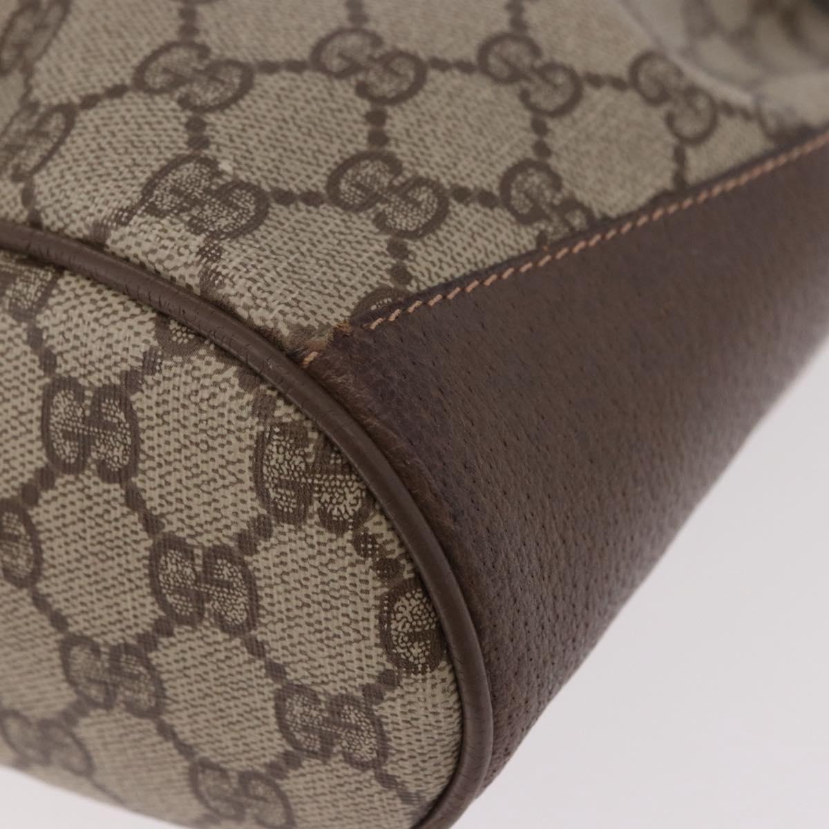 GUCCI GG Supreme Web Sherry Line Bag PVC Beige Gold 116 02 034 Auth 190533