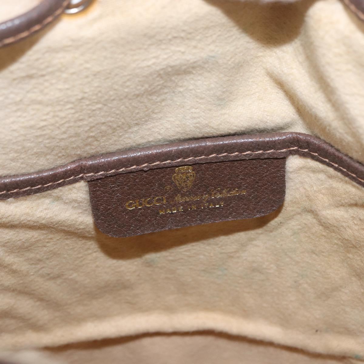 GUCCI GG Supreme Web Sherry Line Bag PVC Beige Gold 116 02 034 Auth 190533