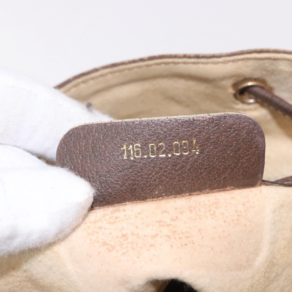 GUCCI GG Supreme Web Sherry Line Bag PVC Beige Gold 116 02 034 Auth 190533