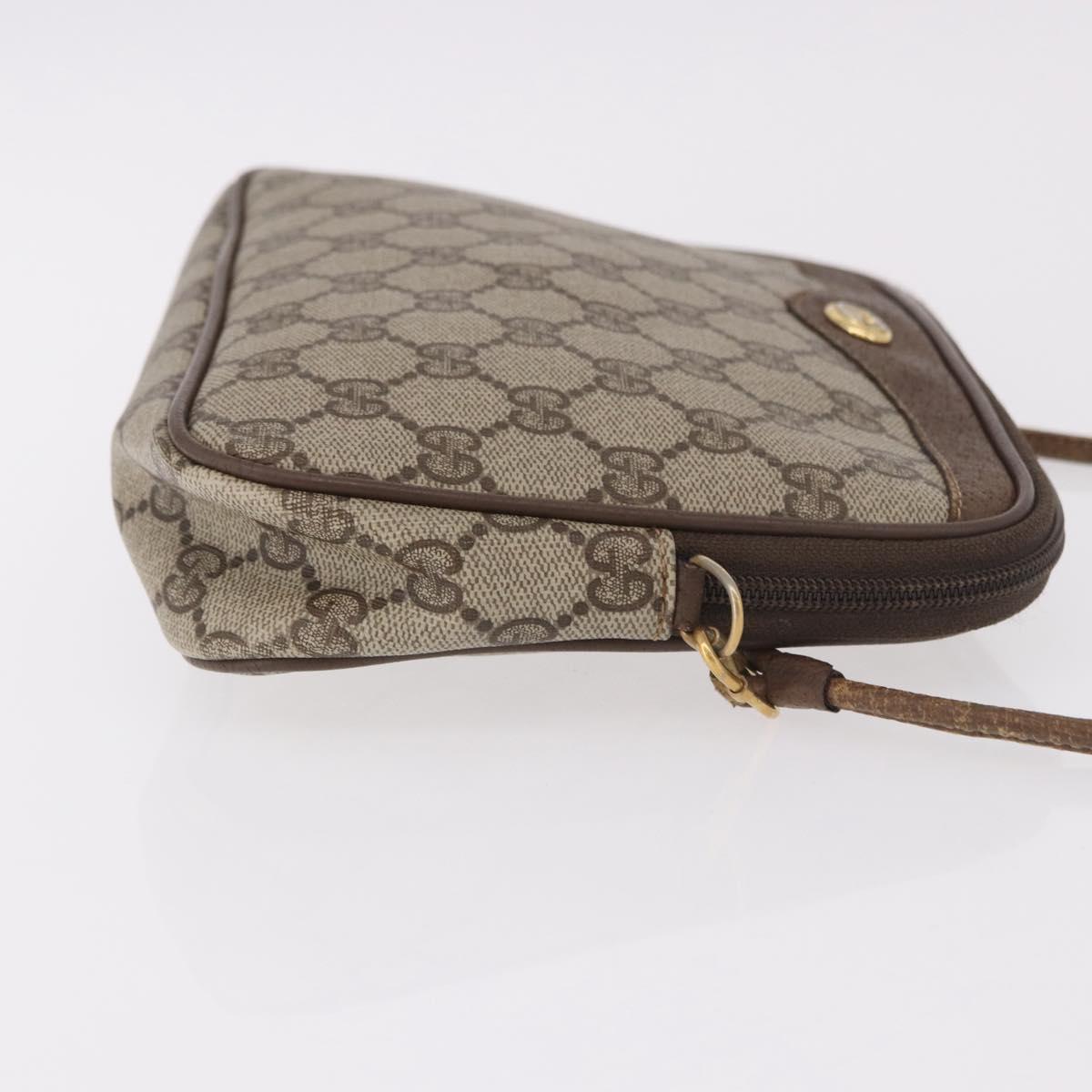 GUCCI GG Supreme Shoulder Bag PVC Beige Gold 56 02 068 Auth 190535