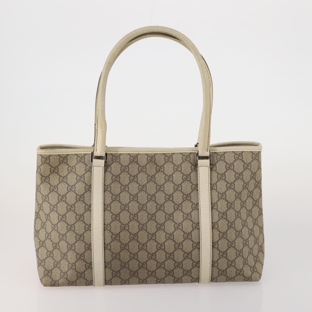 GUCCI GG Canvas GG Supreme Tote Bag PVC 2 Set Beige Auth 190536