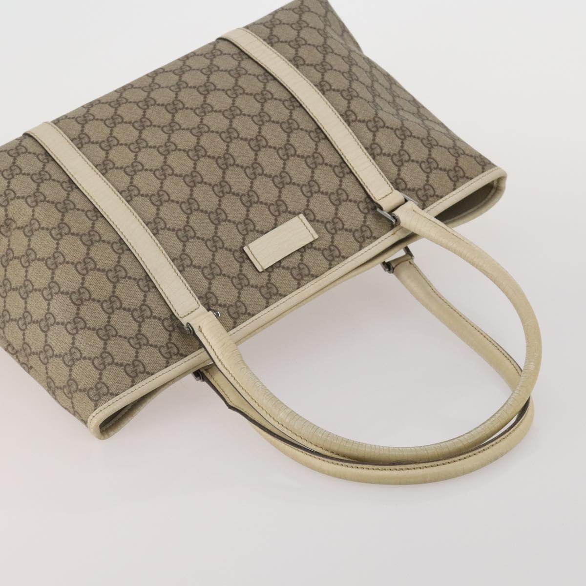 GUCCI GG Canvas GG Supreme Tote Bag PVC 2 Set Beige Auth 190536