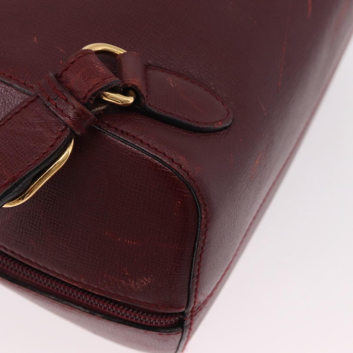 CARTIER Must Line Backpack Bordeaux Gold Auth 190550