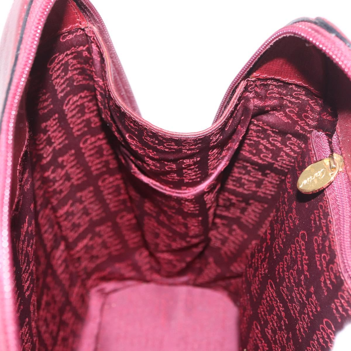 CARTIER Must Line Backpack Bordeaux Gold Auth 190550