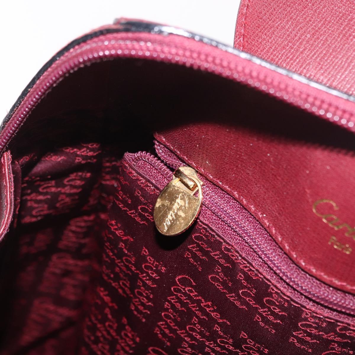 CARTIER Must Line Backpack Bordeaux Gold Auth 190550
