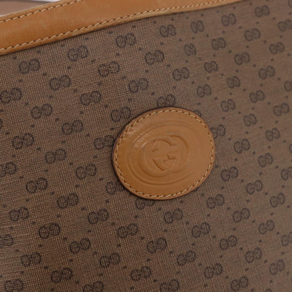 GUCCI Micro GG Shoulder Bag PVC Beige Auth 190555