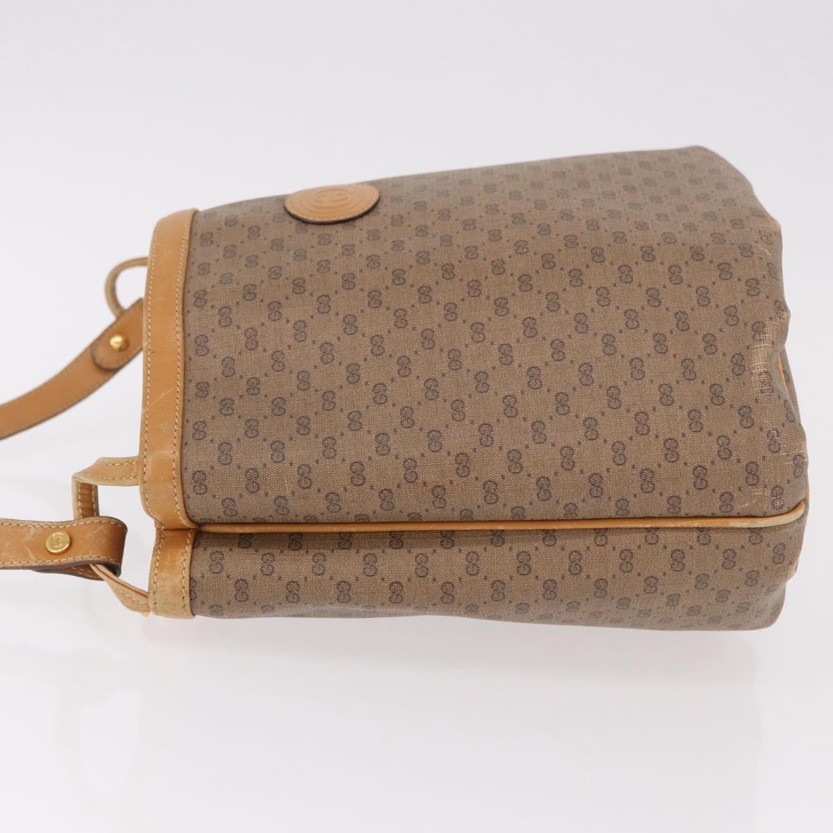 GUCCI Micro GG Shoulder Bag PVC Beige Auth 190555