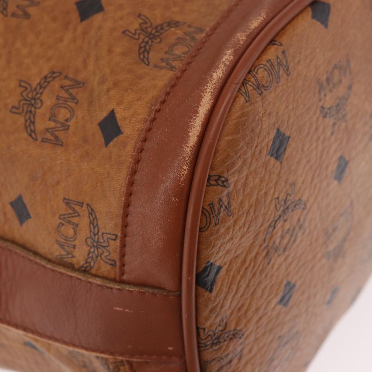 MCM Vicetos Logogram Shoulder Bag PVC Brown Gold Auth 190567