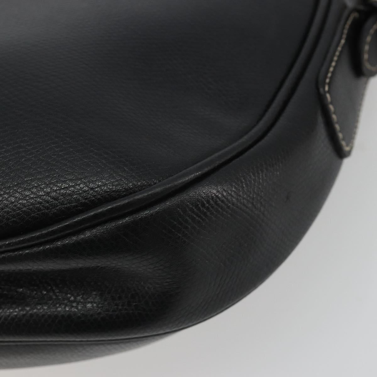 LOEWE Anagram Shoulder Bag Leather Black Gold Auth 190574