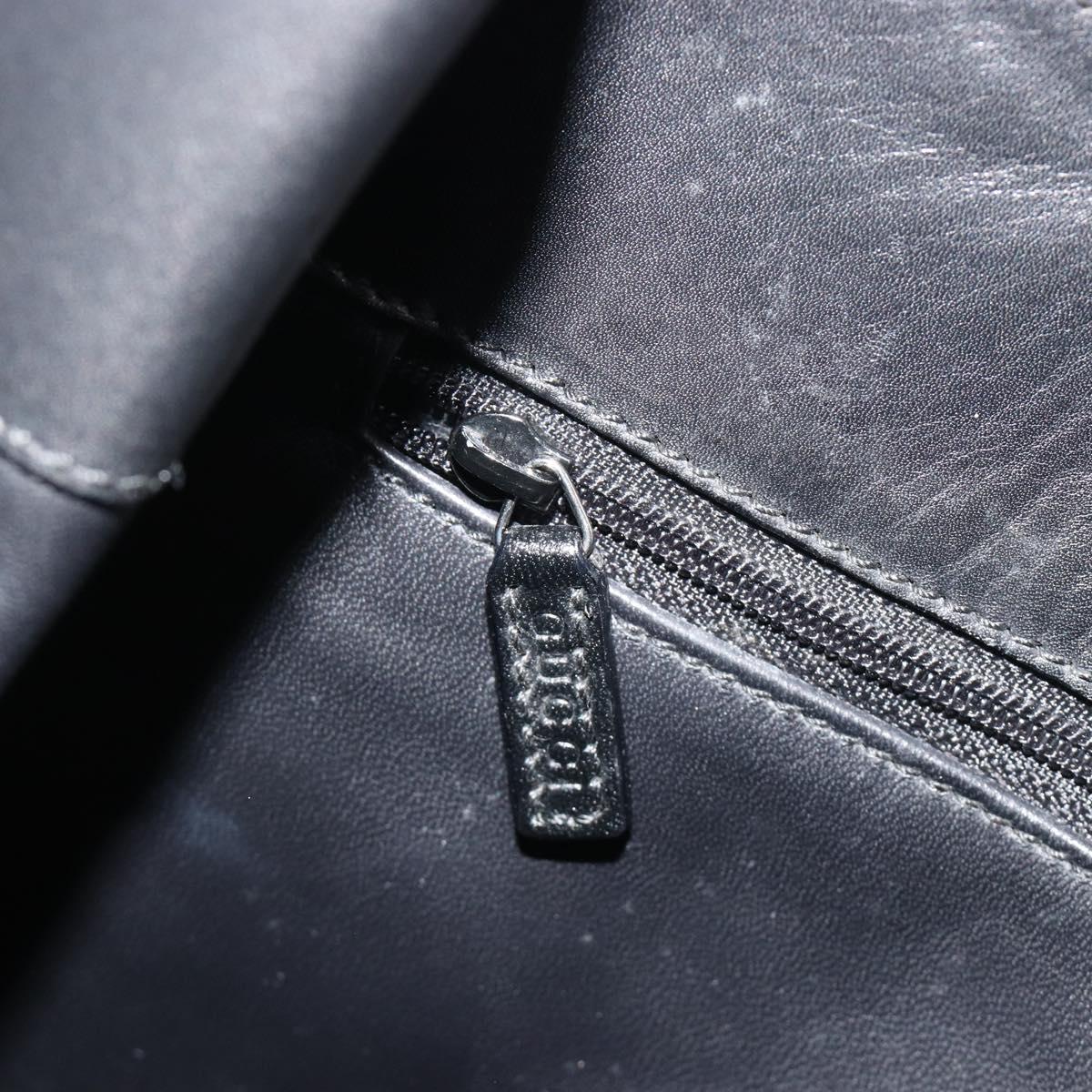 GUCCI Shoulder Bag Leather Black Silver 001 3162 Auth 190579