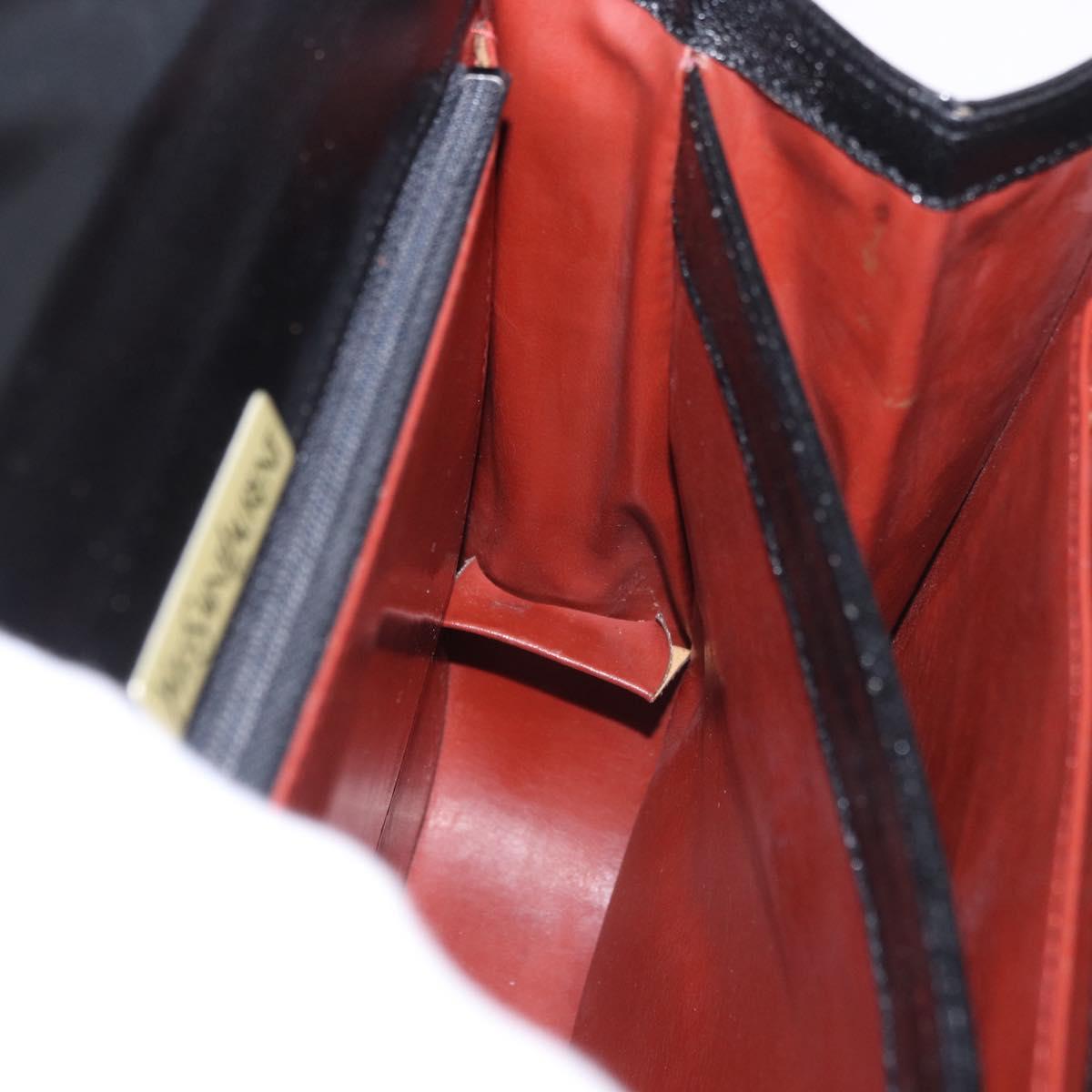 SAINT LAURENT Hand Bag Leather Black Gold Auth 190584