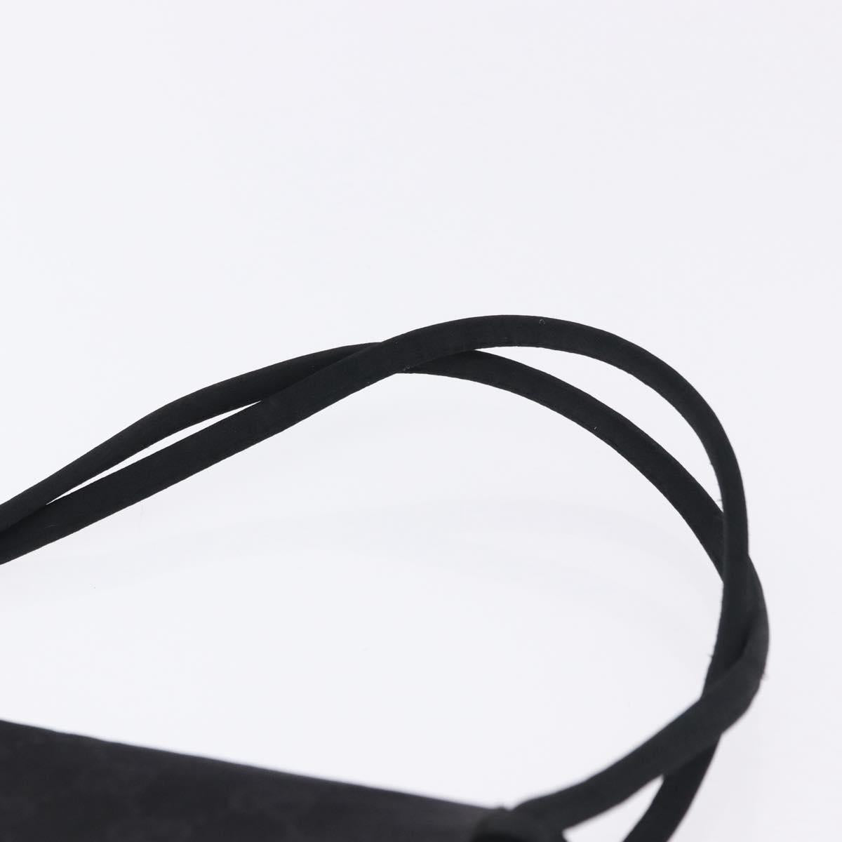 GUCCI GG Hand Bag Nylon Black Gold Auth 190585