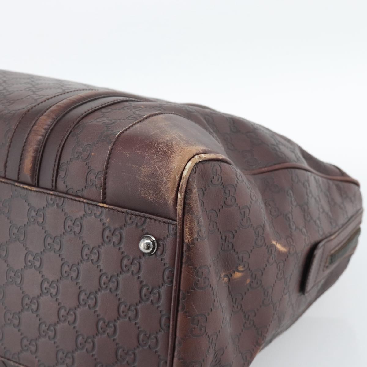 GUCCI Guccissima GG Canvas Boston Bag Leather Bordeaux Silver 146204 Auth 190589