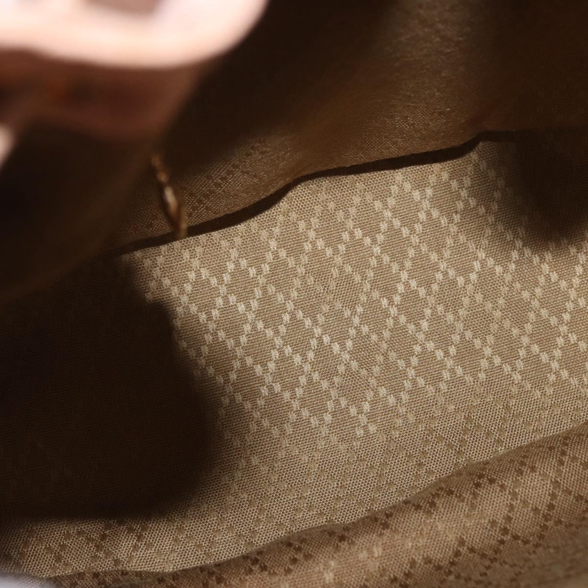 GUCCI Bamboo Hand Bag Suede Beige Gold 001 2865 Auth 190592