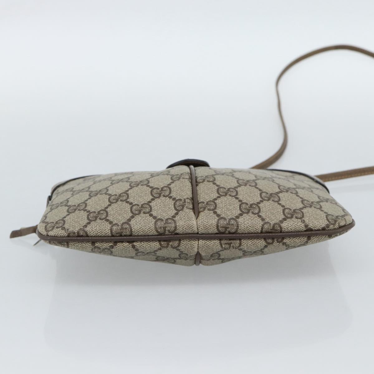 GUCCI GG Supreme Web Sherry Line Bag PVC Beige Gold 904 02 047 Auth 190600