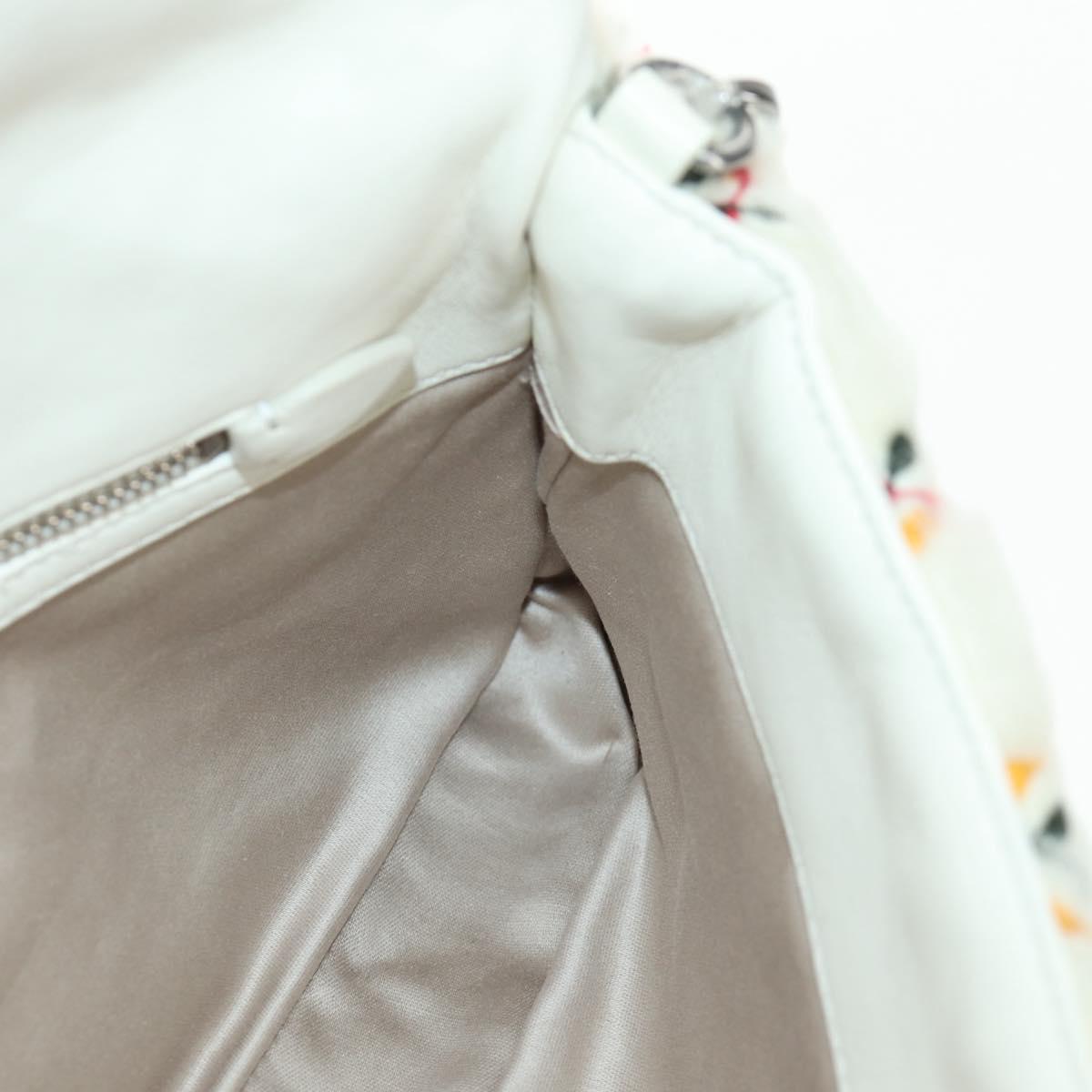 Miu Miu Chain Shoulder Bag Fur White Silver Auth 190605M