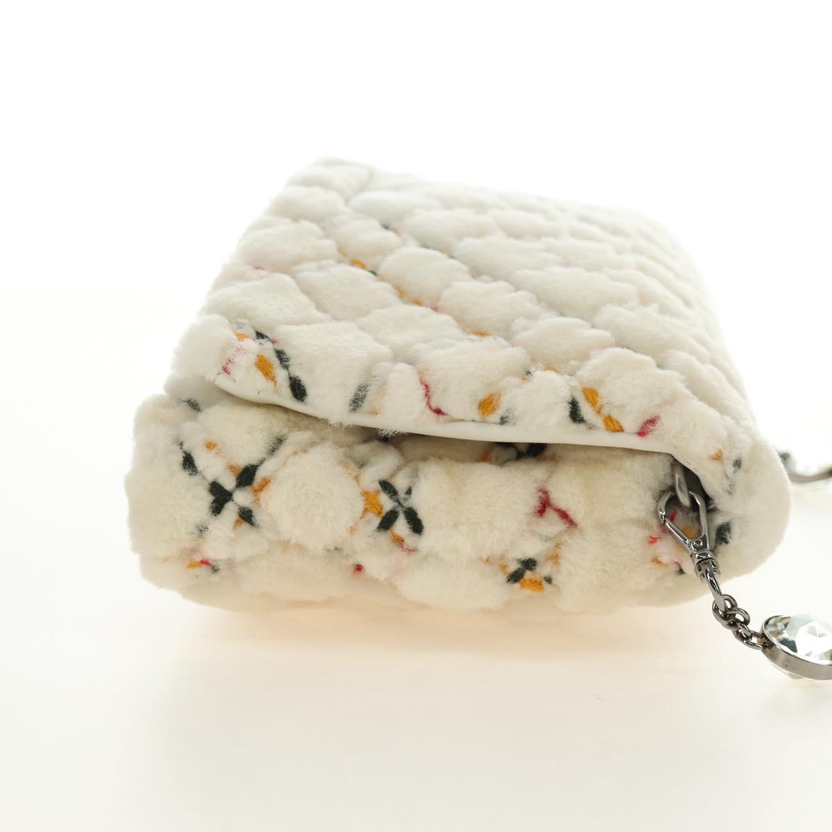 Miu Miu Chain Shoulder Bag Fur White Silver Auth 190605M