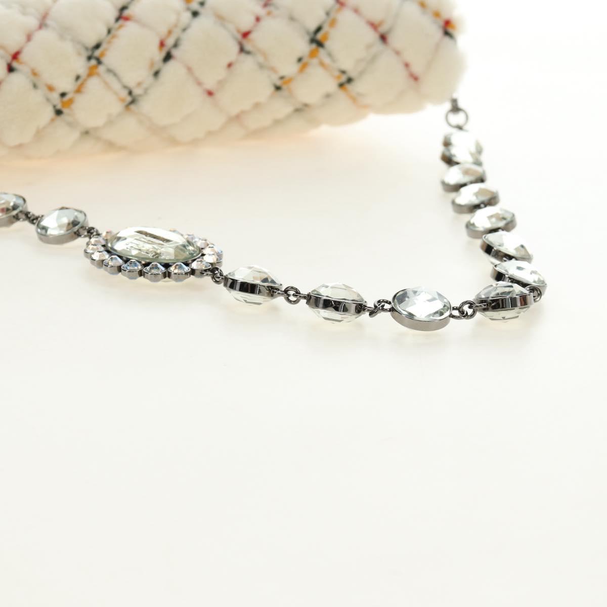 Miu Miu Chain Shoulder Bag Fur White Silver Auth 190605M