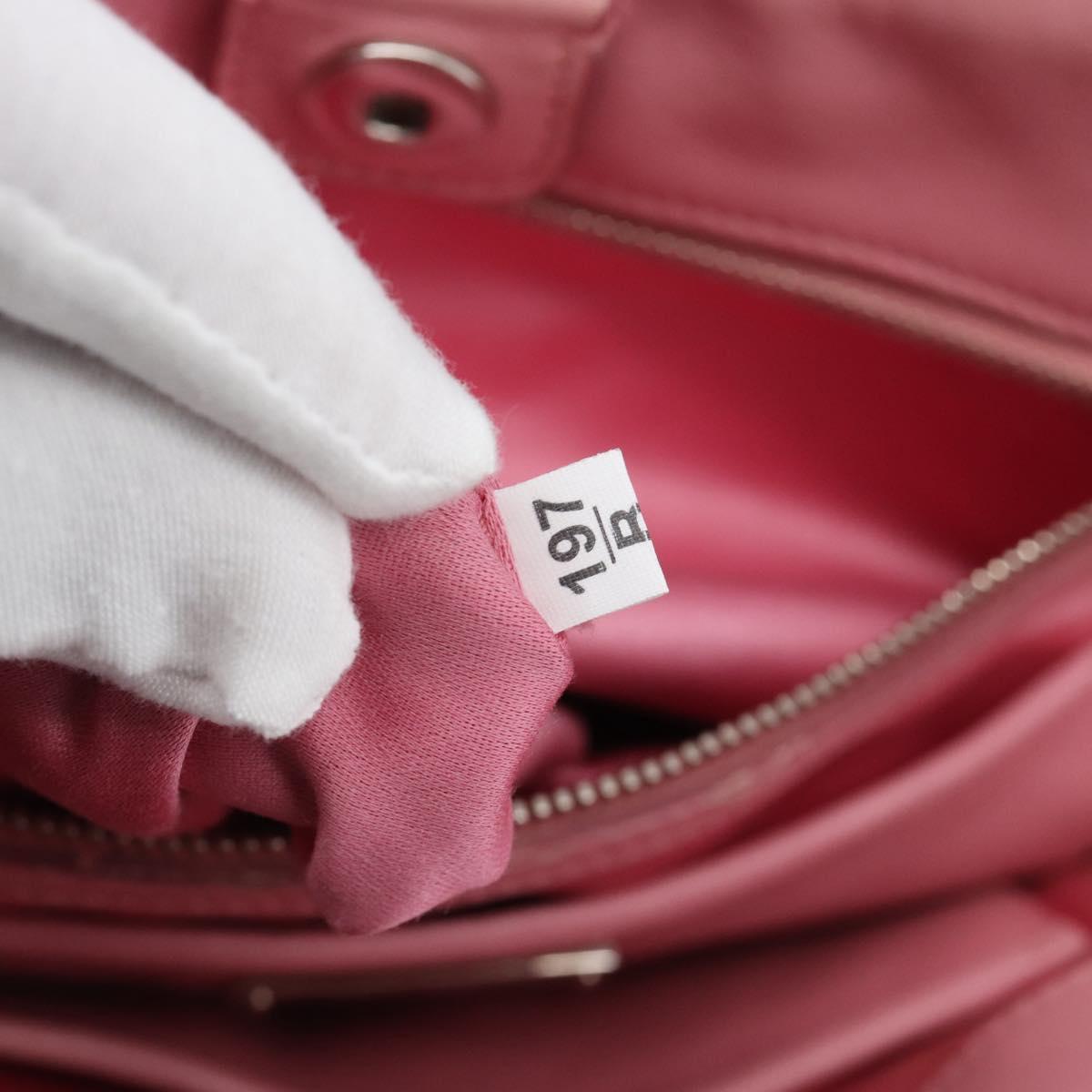 Miu Miu Matelasse Chain Shoulder Bag Leather 2way Pink Silver Auth 190606