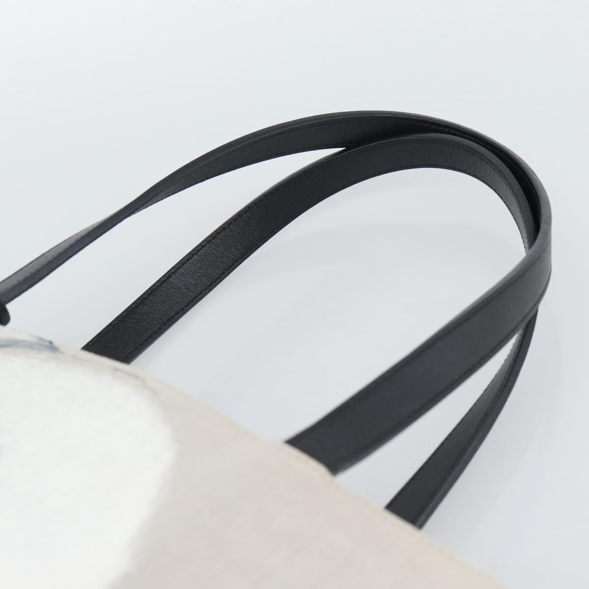 CHANEL Camelia Tote Bag Canvas White Silver CC Auth 190607V