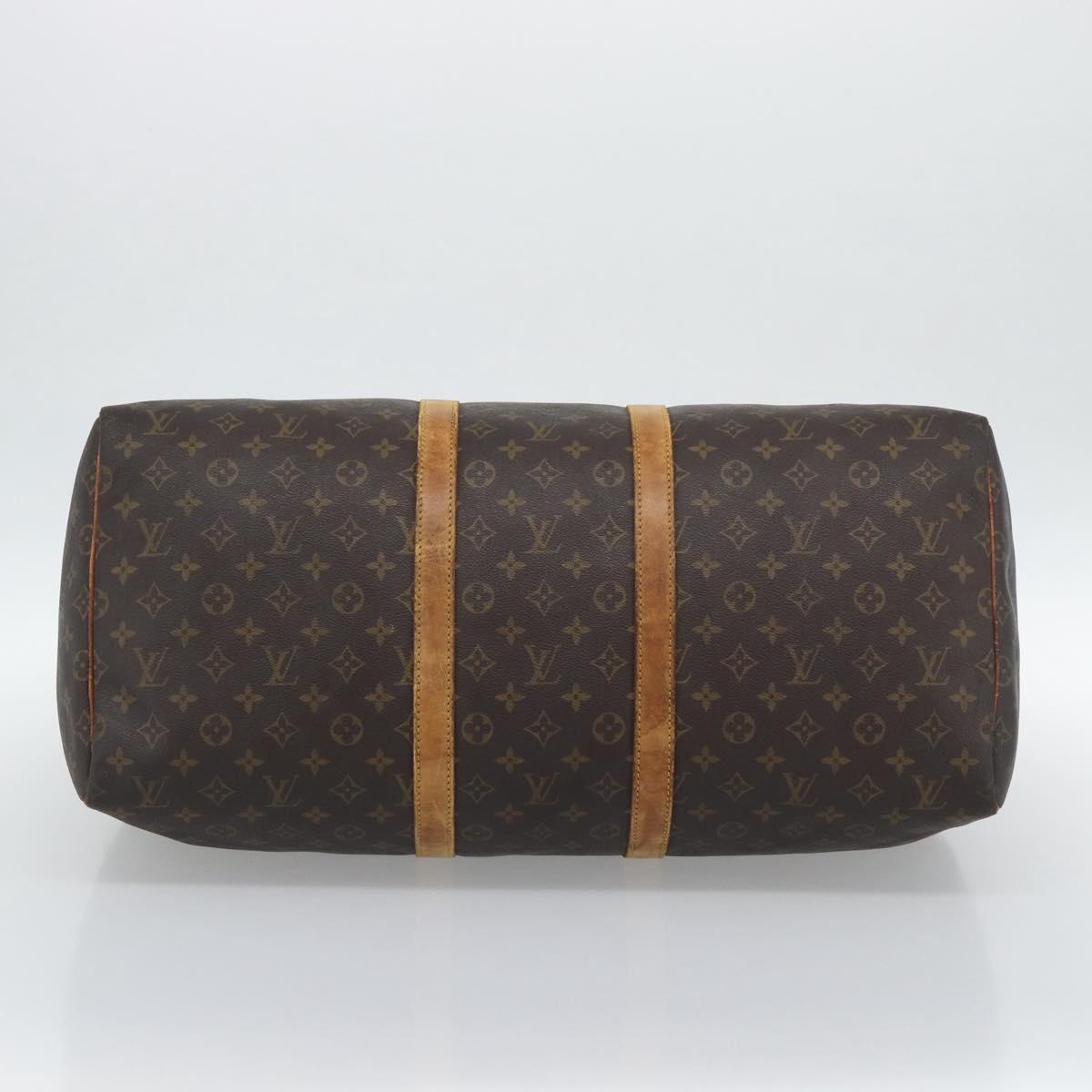 LOUIS VUITTON Monogram Keepall 55 Boston Bag M41424 LV Auth 190609