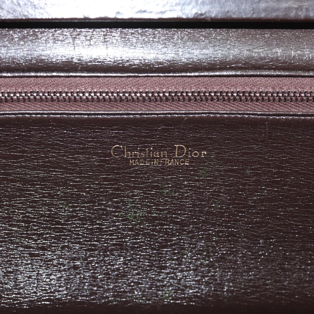 Christian Dior Trotter Canvas Shoulder Bag Beige Gold Auth 190611