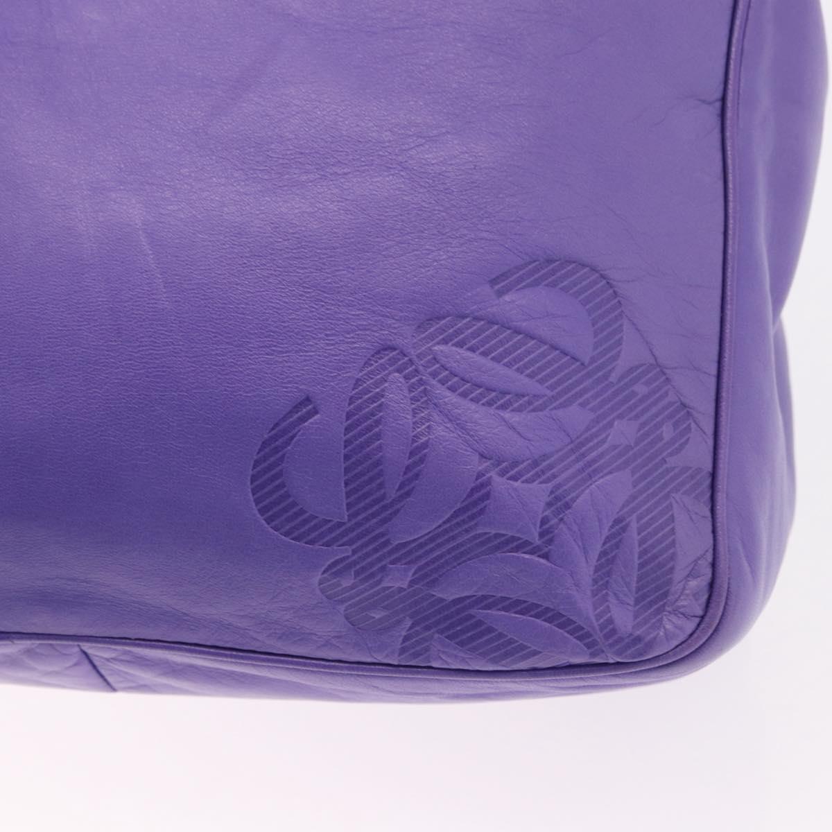 LOEWE Shoulder Bag Leather Purple Gold Auth 190612V