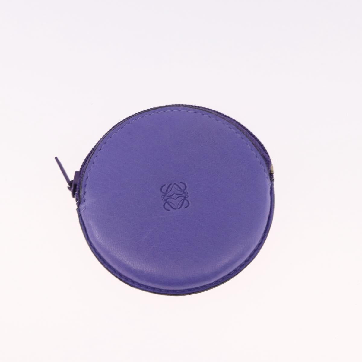 LOEWE Shoulder Bag Leather Purple Gold Auth 190612V