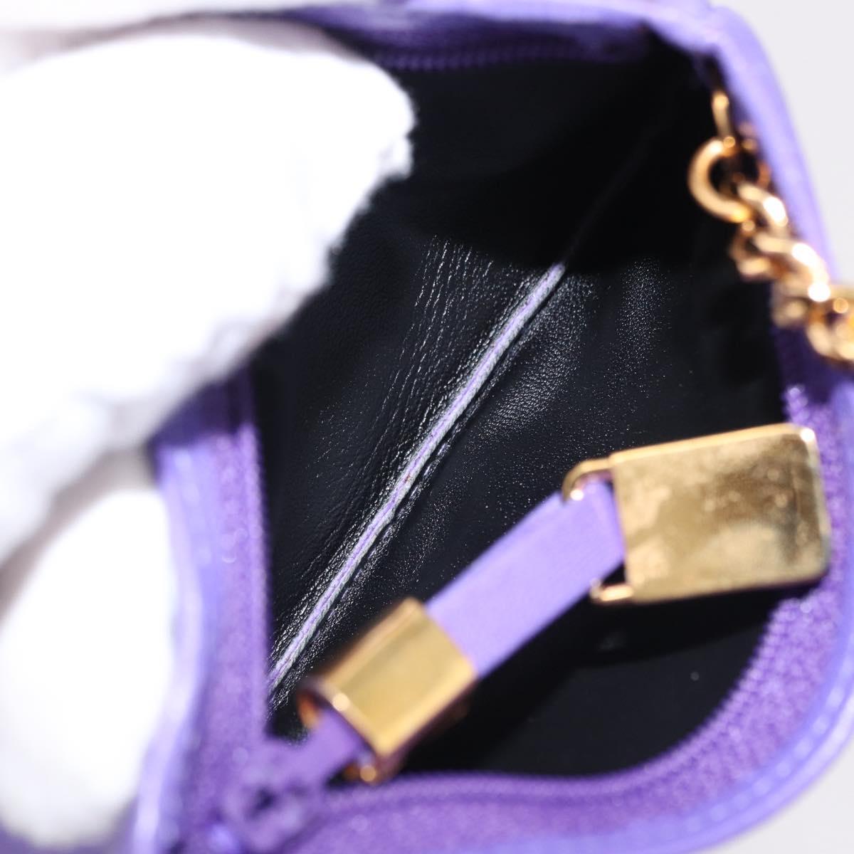 LOEWE Shoulder Bag Leather Purple Gold Auth 190612V