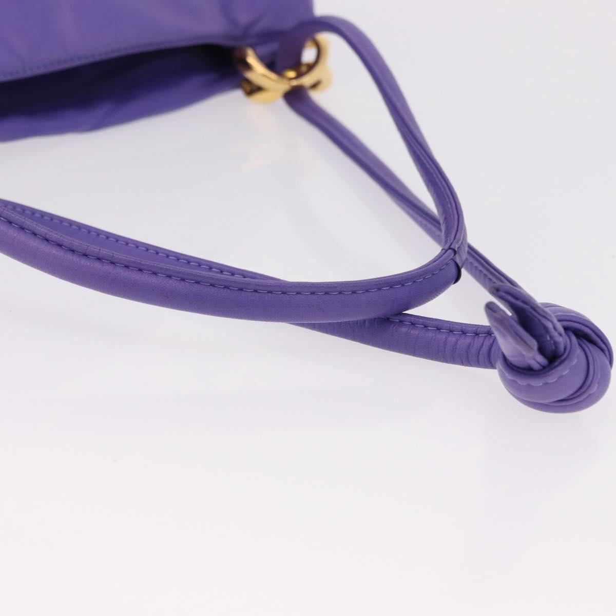 LOEWE Shoulder Bag Leather Purple Gold Auth 190612V
