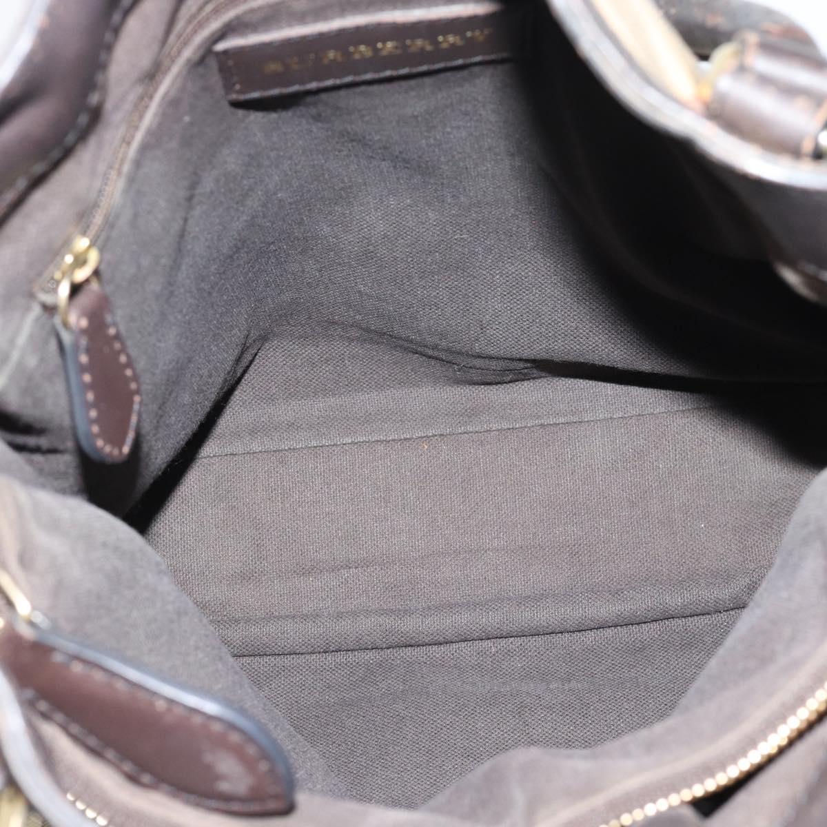 BURBERRY Nova Check Tote Bag PVC 2way Beige Gold Auth 190614