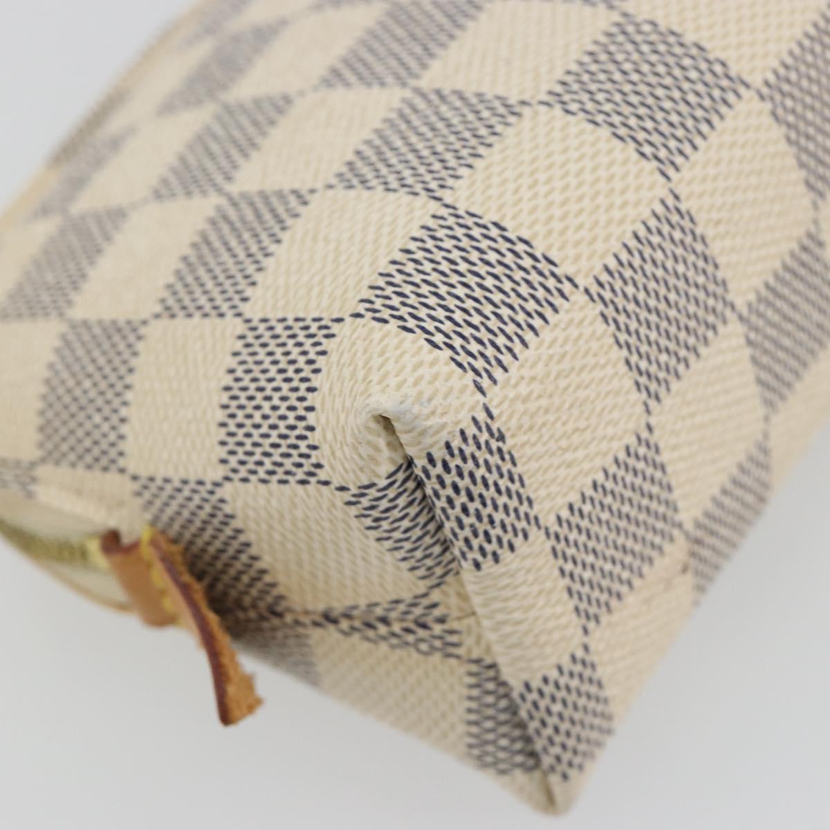 LOUIS VUITTON Damier Azur Pochette Cosmetic PM Pouch N60024 LV Auth 190617
