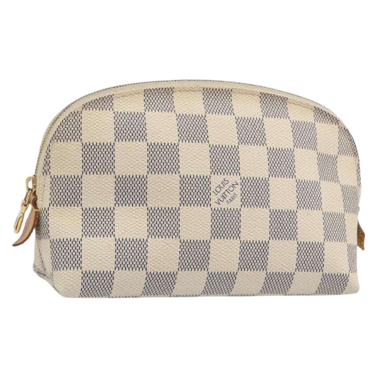 LOUIS VUITTON Damier Azur Pochette Cosmetic PM Pouch N60024 LV Auth 190617