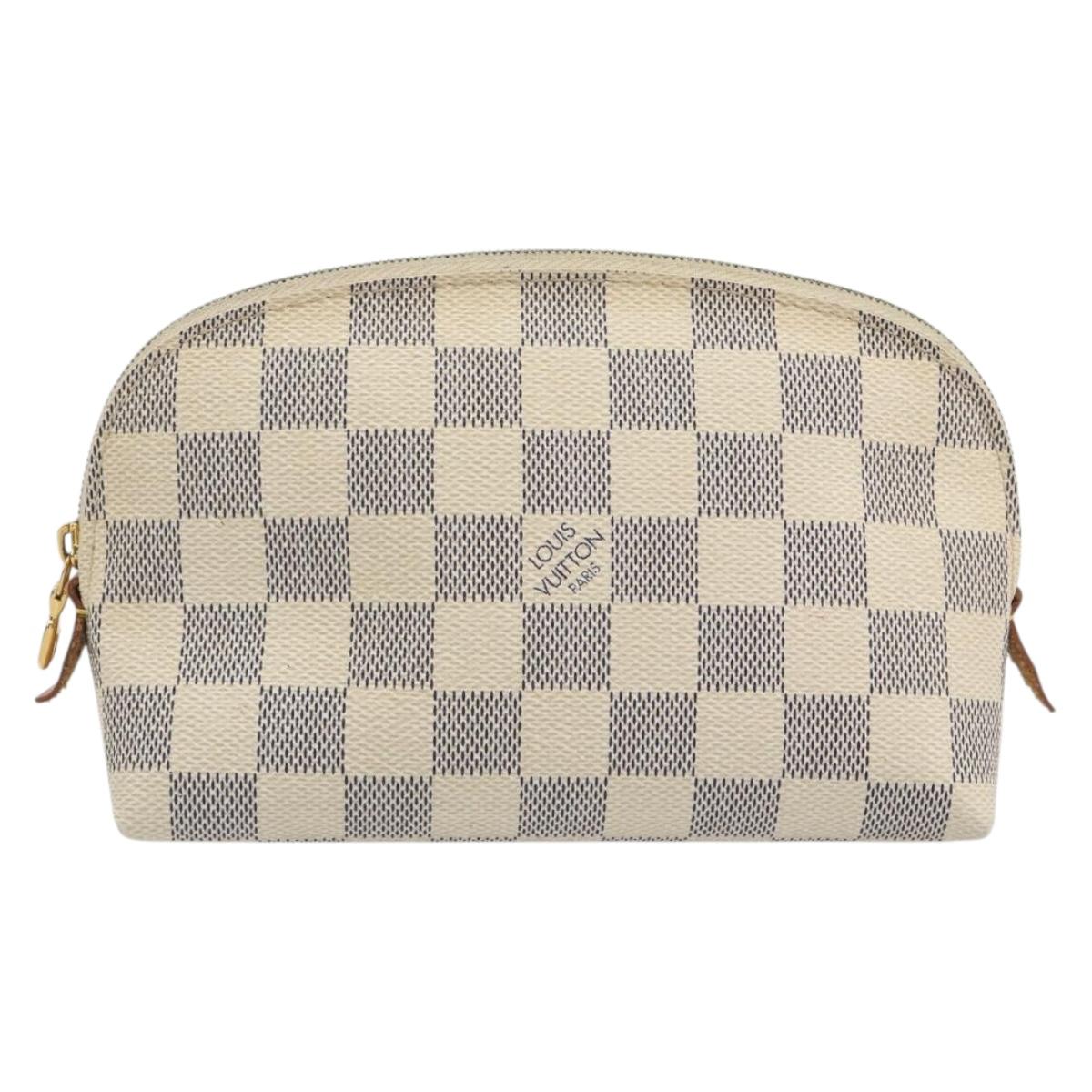 LOUIS VUITTON Damier Azur Pochette Cosmetic PM Pouch N60024 LV Auth 190617