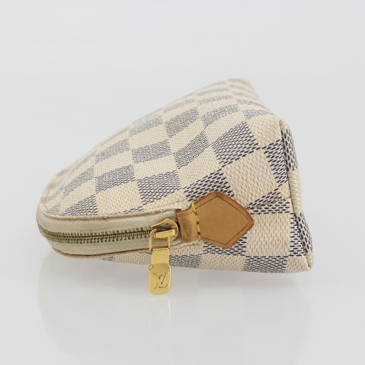 LOUIS VUITTON Damier Azur Pochette Cosmetic PM Pouch N60024 LV Auth 190617