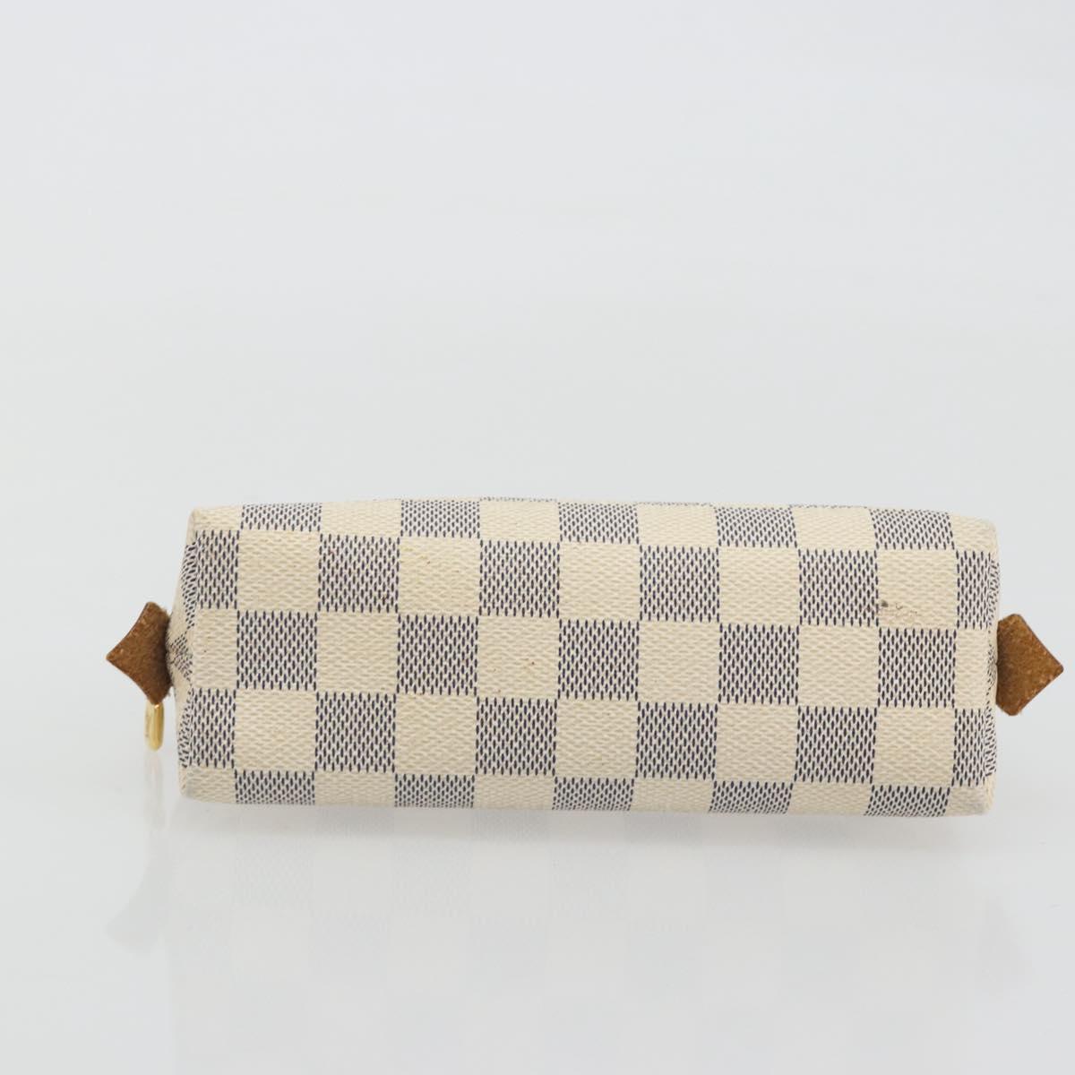 LOUIS VUITTON Damier Azur Pochette Cosmetic PM Pouch N60024 LV Auth 190617