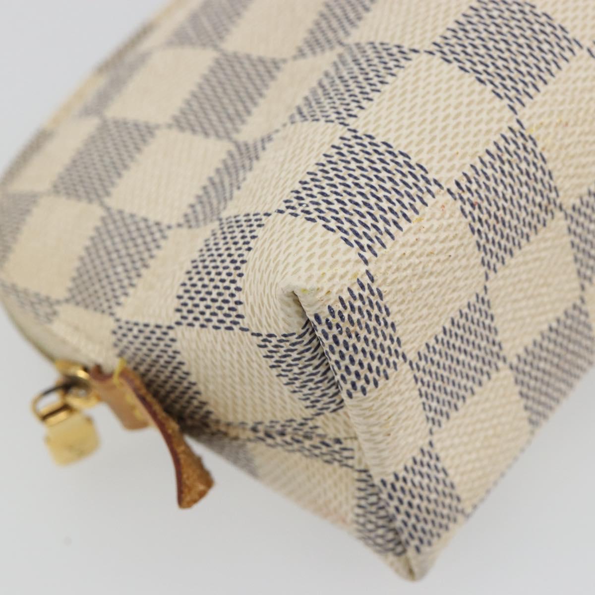LOUIS VUITTON Damier Azur Pochette Cosmetic PM Pouch N60024 LV Auth 190617
