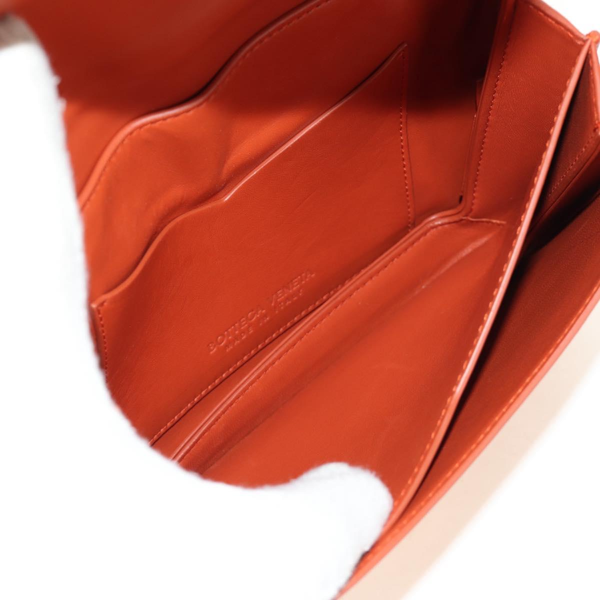 BOTTEGA VENETA Mount Chain Shoulder Bag Leather 2way Orange Gold Auth 190620V