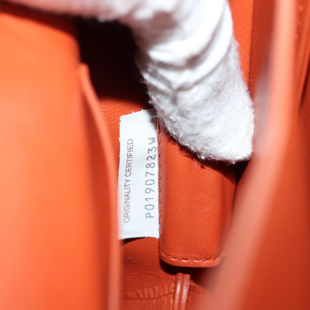 BOTTEGA VENETA Mount Chain Shoulder Bag Leather 2way Orange Gold Auth 190620V