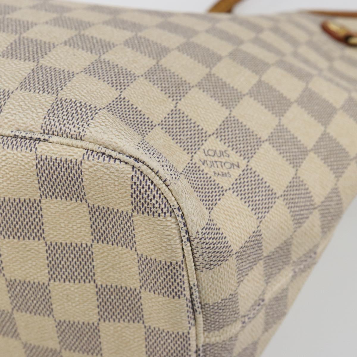 LOUIS VUITTON Damier Azur Neverfull MM Tote Bag N41605 LV Auth 190624