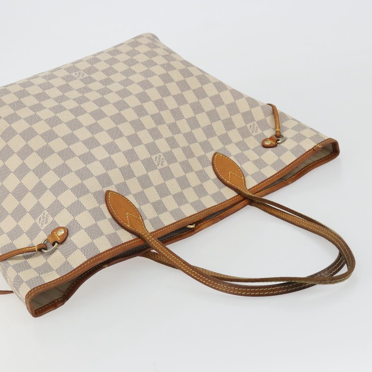 LOUIS VUITTON Damier Azur Neverfull MM Tote Bag N41605 LV Auth 190624