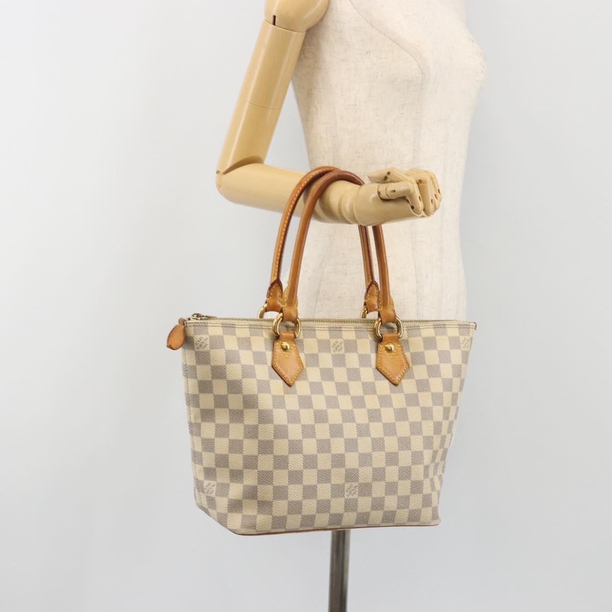 LOUIS VUITTON Damier Azur Saleya PM Tote Bag N51186 LV Auth 190633