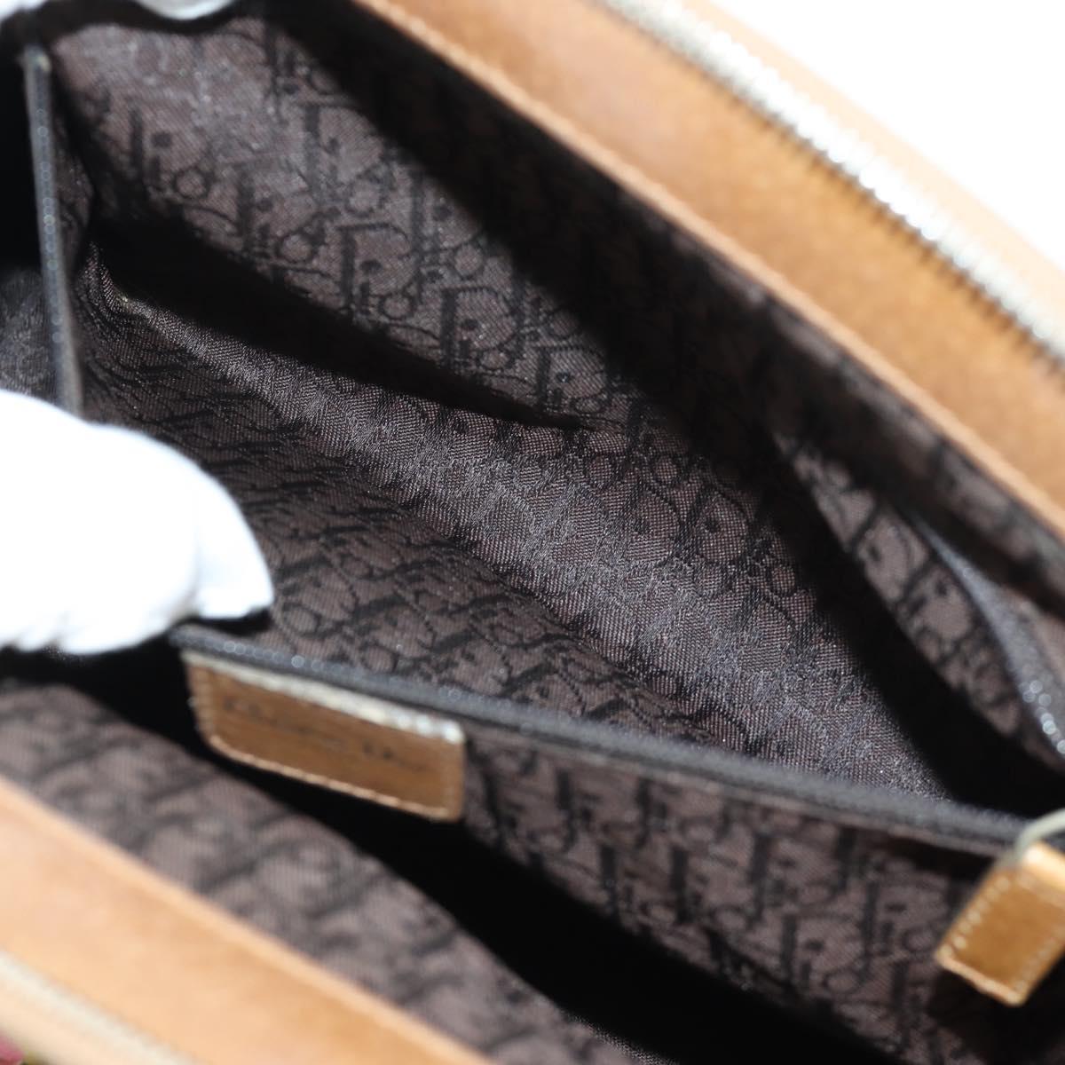 Christian Dior Boston Bag Canvas Multicolor Silver Auth 190638M